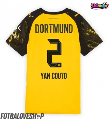 Borussia Dortmund Yan Couto #2 Dámské Domácí Dres 2025-26 Krátký Rukáv